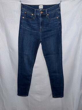 J. Crew 9" High-Rise Toothpick Skinny Jeans in Dark Wash Size 27